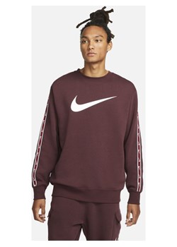 Męska bluza dresowa z dzianiny Nike Sportswear Repeat - Czerwony ze sklepu Nike poland w kategorii Bluzy męskie - zdjęcie 142252319