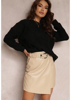 Beżowa Spódnica z Paskiem Huguette ze sklepu Renee odzież w kategorii Spódnice - zdjęcie 142266225