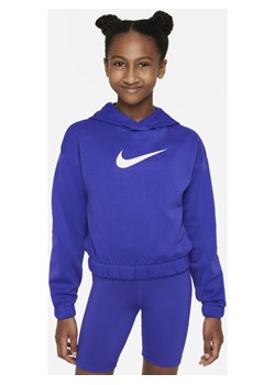 Bluza z kapturem dla dużych dzieci (dziewcząt) Nike Pro Therma-FIT - Niebieski ze sklepu Nike poland w kategorii Bluzy dziewczęce - zdjęcie 142397028