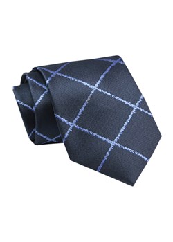 Elegancki, Klasyczny, Męski Krawat -ALTIES - Duża Krata, Granat KRALTS0690 ze sklepu JegoSzafa.pl w kategorii Krawaty - zdjęcie 142429028