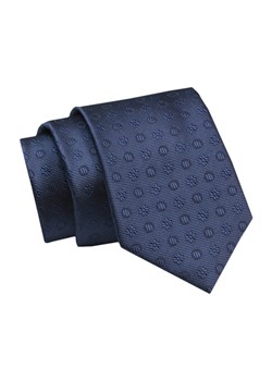 Elegancki, Klasyczny, Męski Krawat -ALTIES - Jednokolorowy, Granatowy, Drobny Wzór KRALTS0697 ze sklepu JegoSzafa.pl w kategorii Krawaty - zdjęcie 142429046
