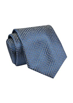 Elegancki, Klasyczny, Męski Krawat -ALTIES -Szaroniebieski, Jodełka KRALTS0691 ze sklepu JegoSzafa.pl w kategorii Krawaty - zdjęcie 142429058