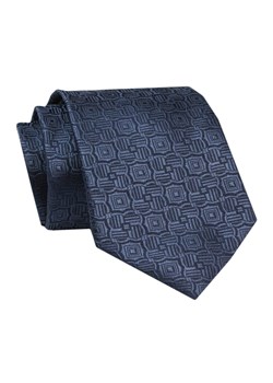 Męski Krawat - ALTIES - Klasyczny - Granatowy z Delikatną Fakturą KRALTS0706 ze sklepu JegoSzafa.pl w kategorii Krawaty - zdjęcie 142461879