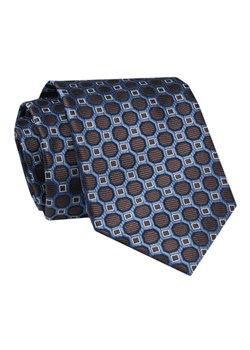 Męski Krawat - ALTIES - Klasyczny - Motyw Geometryczny KRALTS0705 ze sklepu JegoSzafa.pl w kategorii Krawaty - zdjęcie 142461887