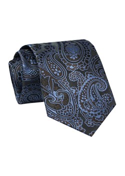 Męski Krawat - ALTIES - Klasyczny - Stalowy z Motywem Orientalnym KRALTS0716 ze sklepu JegoSzafa.pl w kategorii Krawaty - zdjęcie 142461895