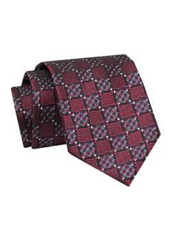 Krawat - ALTIES - Czerwień we Wzory Geometryczne KRALTS0728 ze sklepu JegoSzafa.pl w kategorii Krawaty - zdjęcie 142509528