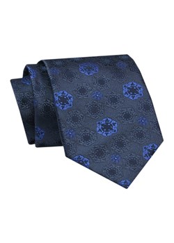Krawat - ALTIES - Niebieskie Kwiaty na Granatowym Tle KRALTS0726 ze sklepu JegoSzafa.pl w kategorii Krawaty - zdjęcie 142509556