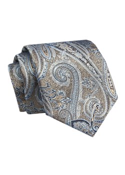 Krawat - ALTIES - Beż z Niebieskim Wzorem Orientalnym KRALTS0774 ze sklepu JegoSzafa.pl w kategorii Krawaty - zdjęcie 142557046