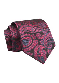 Krawat - ALTIES - Bordowo Czerwony ze Wzorem Orientalnym KRALTS0780 ze sklepu JegoSzafa.pl w kategorii Krawaty - zdjęcie 142557056