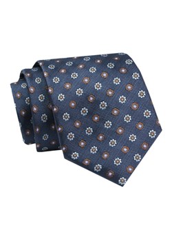 Krawat - ALTIES - Granatowy w Kwiatowe Groszki KRALTS0764 ze sklepu JegoSzafa.pl w kategorii Krawaty - zdjęcie 142557098