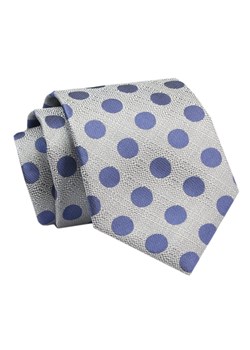 Krawat - ALTIES - Stalowy w Niebieskie Grochy KRALTS0783 ze sklepu JegoSzafa.pl w kategorii Krawaty - zdjęcie 142557108