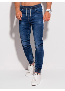 Spodnie męskie jeansowe 1255P - niebieskie ze sklepu Edoti w kategorii Jeansy męskie - zdjęcie 142628426