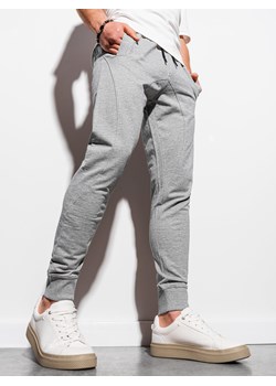 Spodnie męskie dresowe joggery P952 - szare melanż ze sklepu ombre w kategorii Spodnie męskie - zdjęcie 142717938