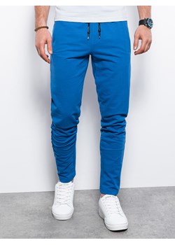 Spodnie męskie dresowe P950 - niebieskie ze sklepu ombre w kategorii Spodnie męskie - zdjęcie 142718115