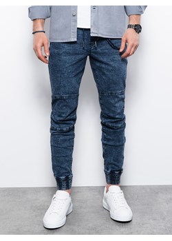 Spodnie męskie jeansowe joggery P1056 - niebieskie ze sklepu ombre w kategorii Jeansy męskie - zdjęcie 142718327