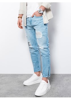 Spodnie męskie jeansowe - jasny indygo P1028 ze sklepu ombre w kategorii Spodnie męskie - zdjęcie 142718339