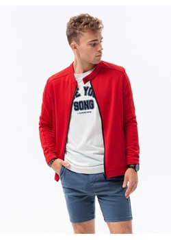 Bluza męska rozpinana bez kaptura B1071 - czerwona ze sklepu ombre w kategorii Bluzy męskie - zdjęcie 142718416