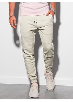 Spodnie męskie dresowe joggery - jasnoszare P987 ze sklepu ombre w kategorii Spodnie męskie - zdjęcie 142718637