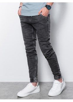 Spodnie męskie jeansowe joggery - szare P907 ze sklepu ombre w kategorii Jeansy męskie - zdjęcie 142719517