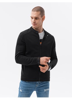 Bluza męska rozpinana bez kaptura - czarna V5 B1071 ze sklepu ombre w kategorii Bluzy męskie - zdjęcie 142719641