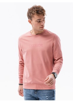 Bluza męska bez kaptura z nadrukiem - różowa B1160 ze sklepu ombre w kategorii Bluzy męskie - zdjęcie 142719686