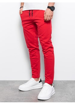 Spodnie męskie dresowe - czerwone V5 P950 ze sklepu ombre w kategorii Spodnie męskie - zdjęcie 142719937