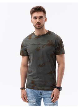 T-shirt męski bawełniany - grafitowy S1372 ze sklepu ombre w kategorii T-shirty męskie - zdjęcie 142720335