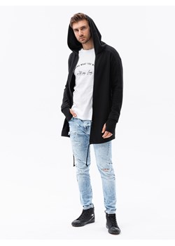 Bluza męska rozpinana - czarna B1369 ze sklepu ombre w kategorii Bluzy męskie - zdjęcie 142721109