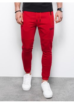 Spodnie męskie dresowe joggery P902 - czerwone ze sklepu ombre w kategorii Spodnie męskie - zdjęcie 142721418