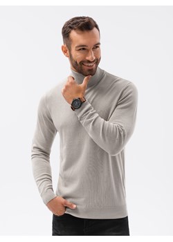 Sweter męski z golfem - jasnoszary V6 E179 ze sklepu ombre w kategorii Swetry męskie - zdjęcie 142721827