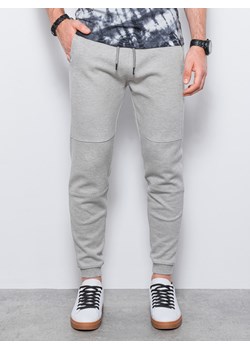 Spodnie męskie dresowe joggery - szary melanż P1036 ze sklepu ombre w kategorii Spodnie męskie - zdjęcie 142721929
