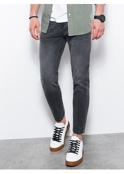 Spodnie męskie jeansowe SLIM FIT - czarne V3 P1077 ze sklepu ombre w kategorii Spodnie męskie - zdjęcie 142722328