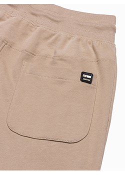 Spodnie męskie dresowe joggery P948 - beżowe ze sklepu ombre w kategorii Spodnie męskie - zdjęcie 142722579