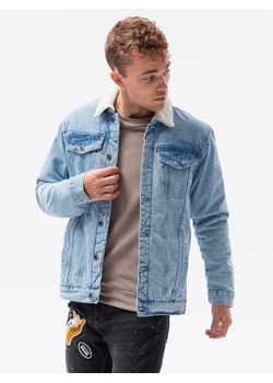Kurtka męska jeansowa typu sherpa C523 - jeansowa ze sklepu ombre w kategorii Kurtki męskie - zdjęcie 142722796
