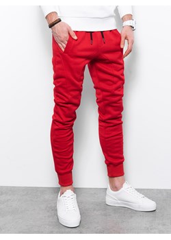 Spodnie męskie dresowe joggery P867 - czerwone ze sklepu ombre w kategorii Spodnie męskie - zdjęcie 142722895