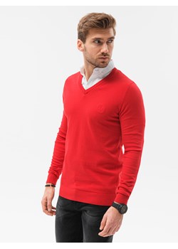 Sweter męski E120 - czerwony ze sklepu ombre w kategorii Swetry męskie - zdjęcie 142723465