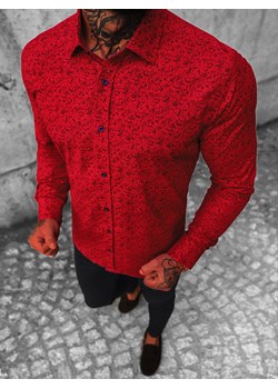 Koszula męska czerwona OZONEE O/3122Z ze sklepu ozonee.pl w kategorii Koszule męskie - zdjęcie 142736888