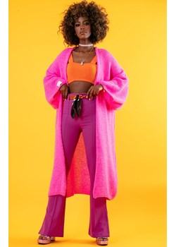 Długi kardigan oversize o prostym kroju F1271, Kolor róż pudrowy, Rozmiar 40/42, Fobya ze sklepu Primodo w kategorii Swetry damskie - zdjęcie 142747717