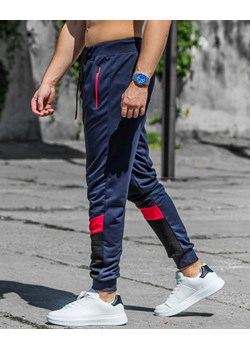 Spodnie męskie joggery granatowe Recea ze sklepu Recea.pl w kategorii Spodnie męskie - zdjęcie 142768206