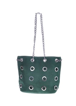 Zielona damska torebka z łańcuszkiem /H2-K23 TB295 S/ ze sklepu Pantofelek24.pl Jacek Włodarczyk w kategorii Torby Shopper bag - zdjęcie 142827295