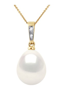 Złoty naszyjnik z perłą i diamentem ze sklepu Limango Polska w kategorii Naszyjniki - zdjęcie 142829589