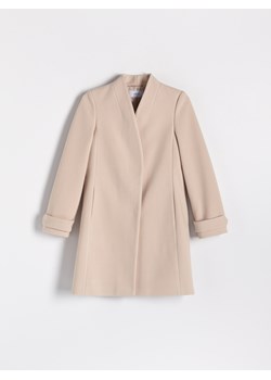 Reserved - Gładki płaszcz - Beżowy ze sklepu Reserved w kategorii Płaszcze damskie - zdjęcie 142839387