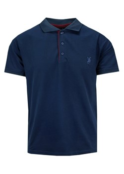 Koszulka POLO Granatowa Casualowa, Krótki Rękaw z Kołnierzykiem, Jednokolorowa -EXPOMAN TSKOWEXPO3t30indigo ze sklepu JegoSzafa.pl w kategorii T-shirty męskie - zdjęcie 142846757