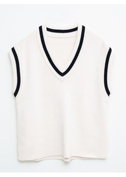 Sweter kamizelka damska biała Veistona 100 ze sklepu Big Star w kategorii Kamizelki damskie - zdjęcie 142861317