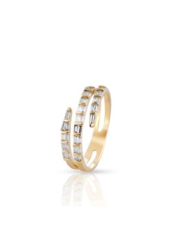 Pierścionek złoty spirala z diamentami ZPJ/PB+70 ze sklepu W.KRUK w kategorii Pierścionki - zdjęcie 142893057