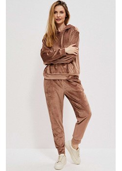 Welurowe spodnie dresowe 3900, Kolor beżowy, Rozmiar XS, Moodo ze sklepu Primodo w kategorii Spodnie damskie - zdjęcie 142964657