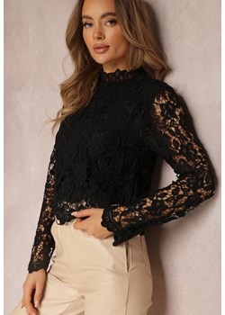 Czarna Bluzka Koronkowa Rissanen ze sklepu Renee odzież w kategorii Bluzki damskie - zdjęcie 142987255