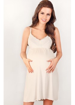 Ciążowa koszula nocna do karmienia na ramiączkach 3022, Kolor ecru, Rozmiar 36, Lupoline ze sklepu Intymna w kategorii Bielizna ciążowa - zdjęcie 142987447