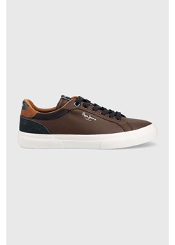 Pepe Jeans sneakersy Kenton Court 878 kolor brązowy PMS30839 ze sklepu ANSWEAR.com w kategorii Trampki męskie - zdjęcie 143043847