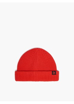 Cropp - Czerwona czapka beanie z naszywką - czerwony ze sklepu Cropp w kategorii Czapki zimowe męskie - zdjęcie 143052349